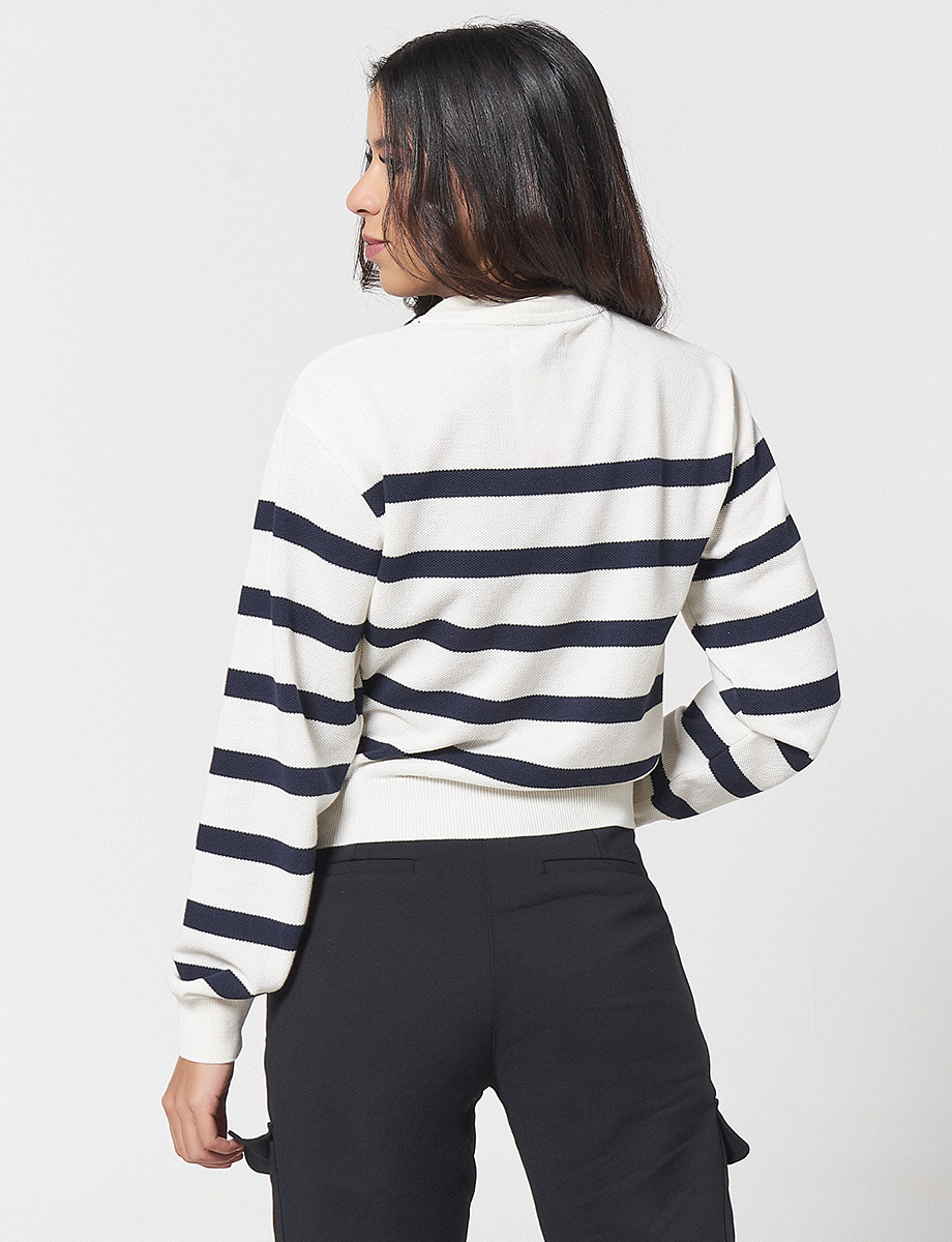 Sweater a Rayas Blanco/Azul