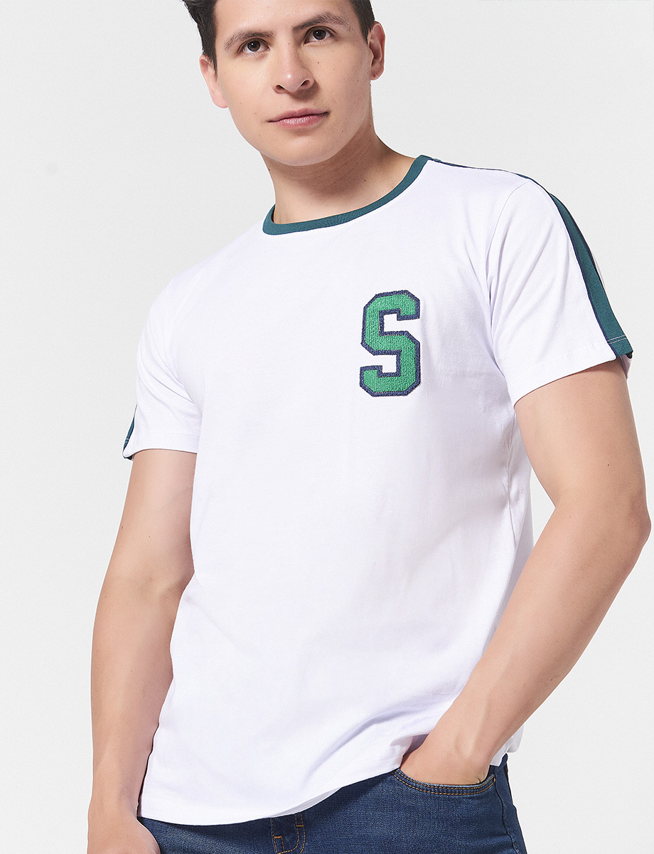 Camiseta Parche S Blanco