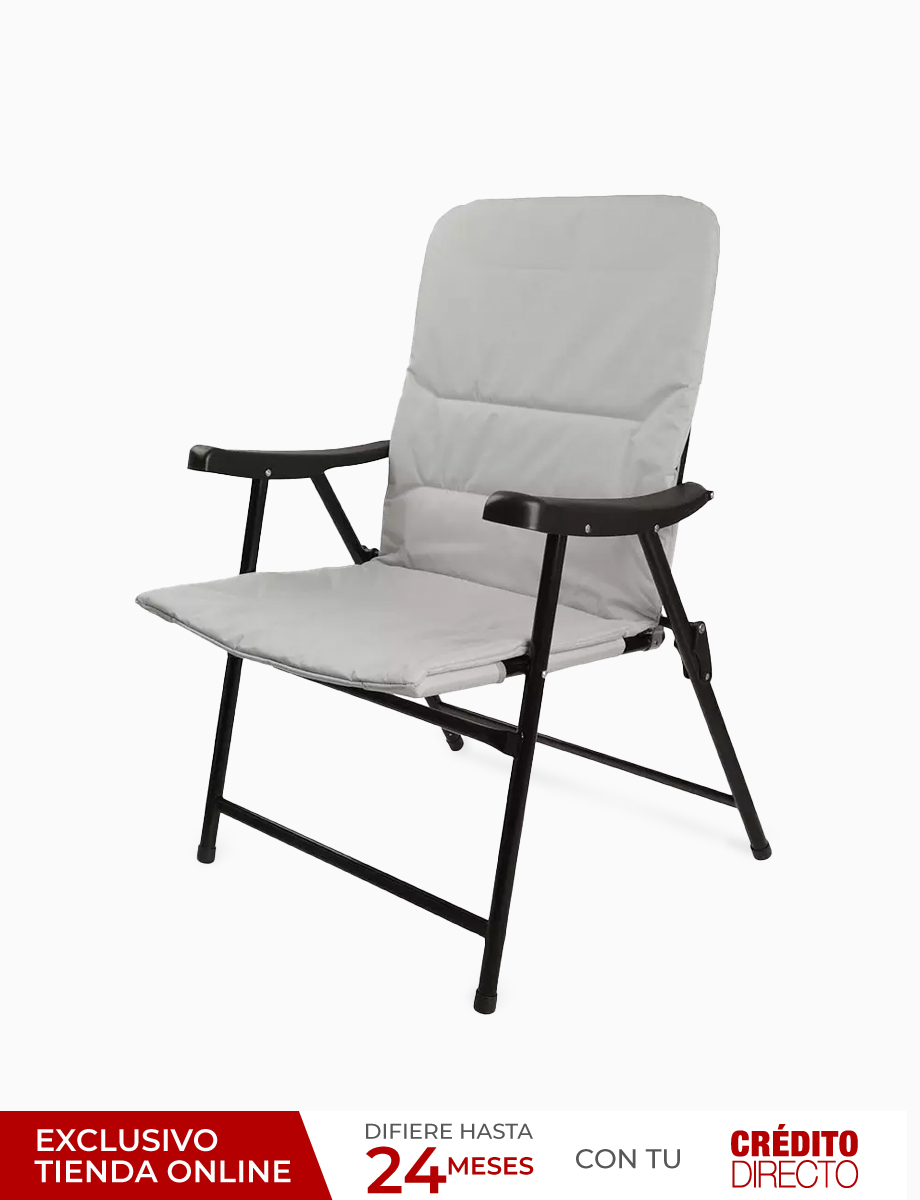 Silla Fold con Estructura Metálica Gris