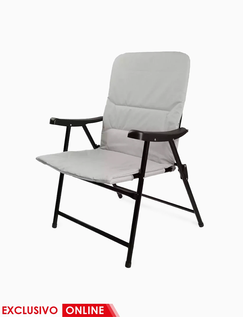 Silla Fold con Estructura Metálica Gris