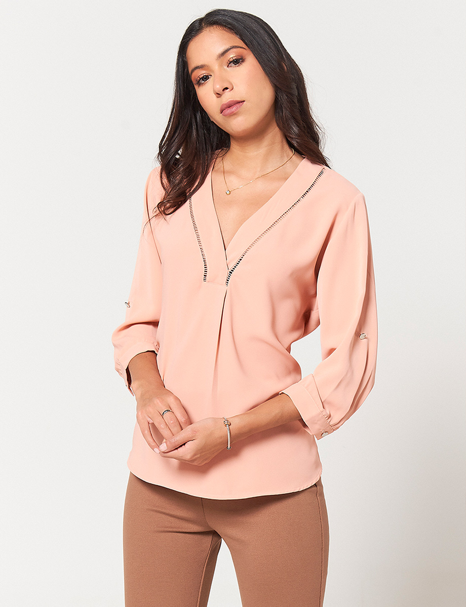 Blusa Salmón Manga 3/4