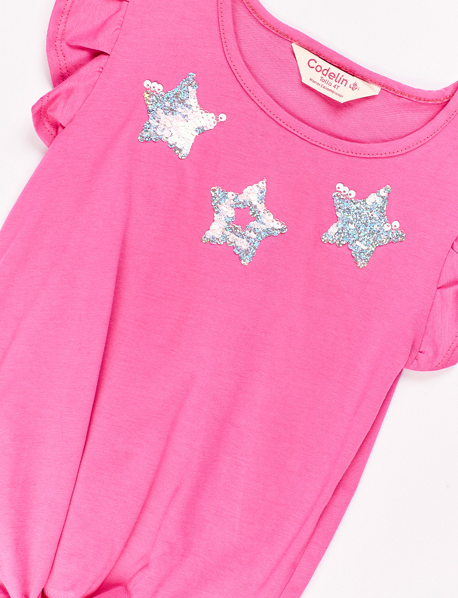 Camiseta Estrella Fucsia