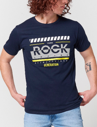 Camiseta Rock azul Oscuro