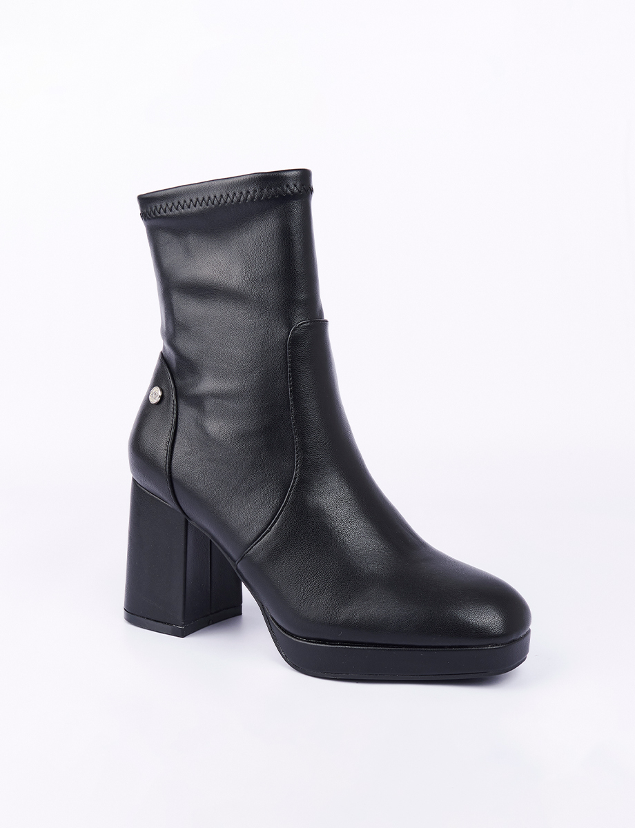 Bota Taco cuadrado Negro