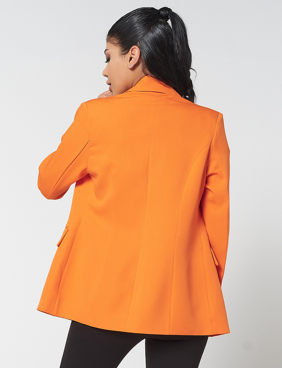 Blazer con Botones Naranja
