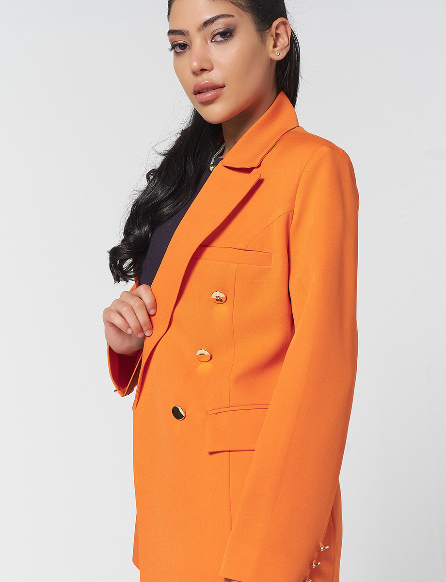 Blazer con Botones Naranja