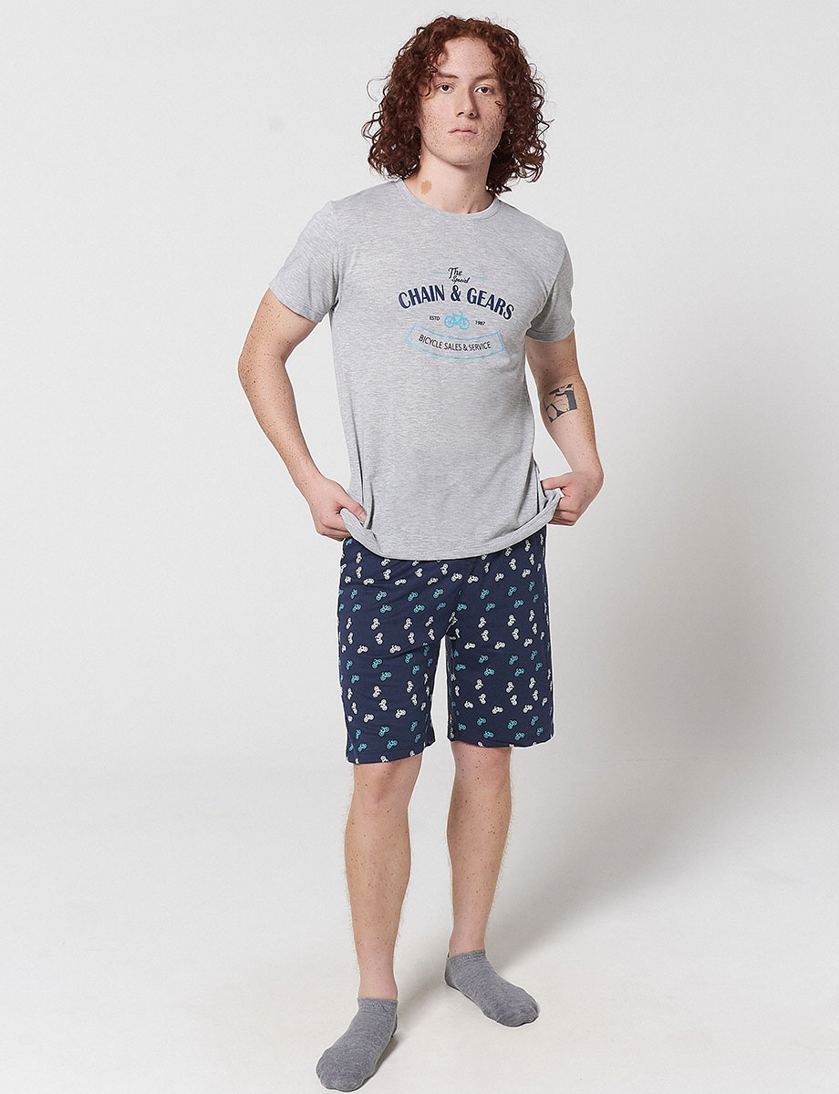 Pijama Camiseta Short Gris