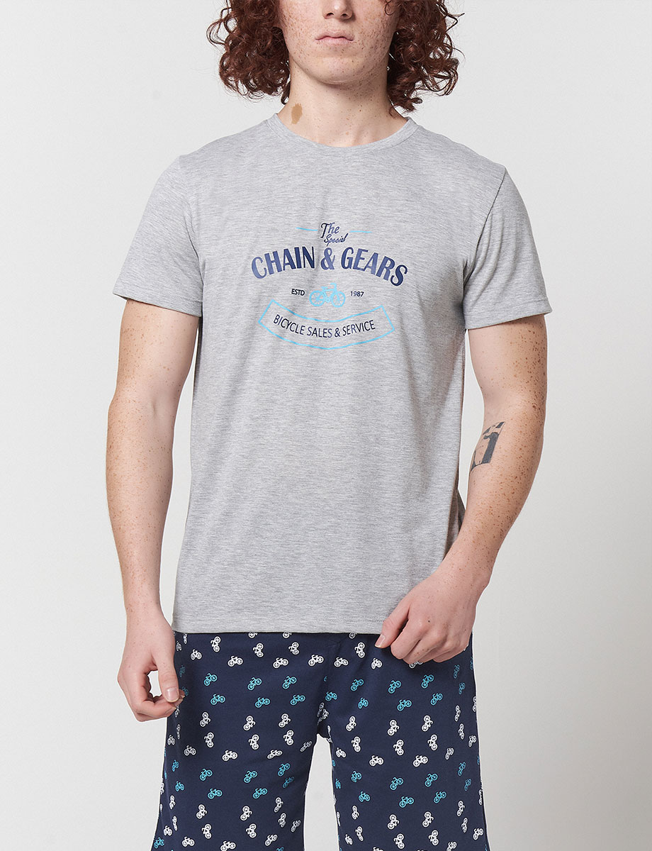 Pijama Camiseta Short Gris