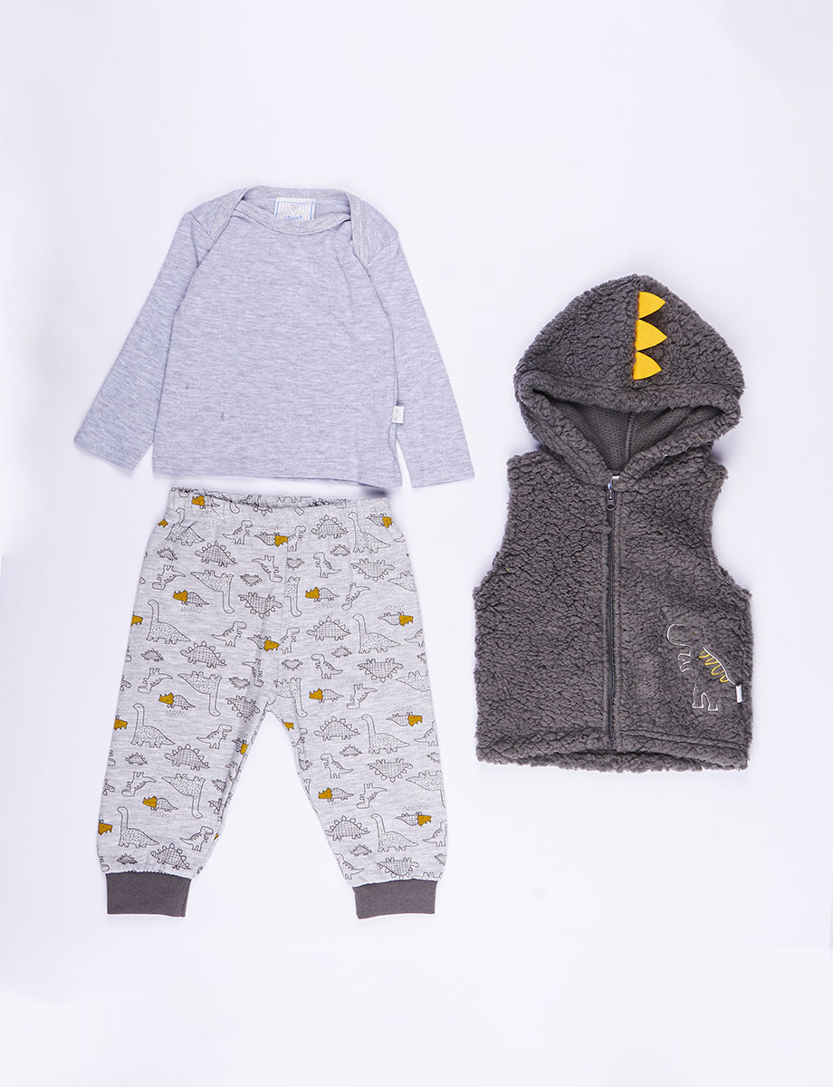 Conjunto Buzo + Chaleco + Pantalón Dinosaurio