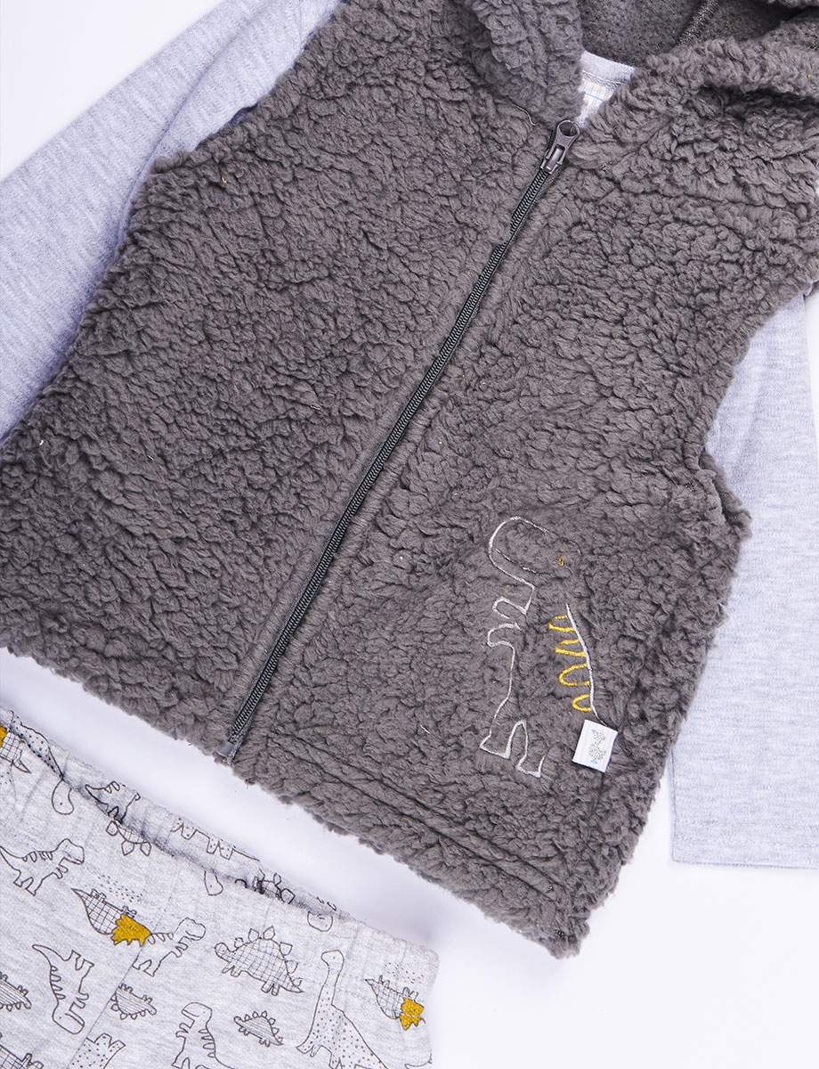 Conjunto Buzo + Chaleco + Pantalón Dinosaurio