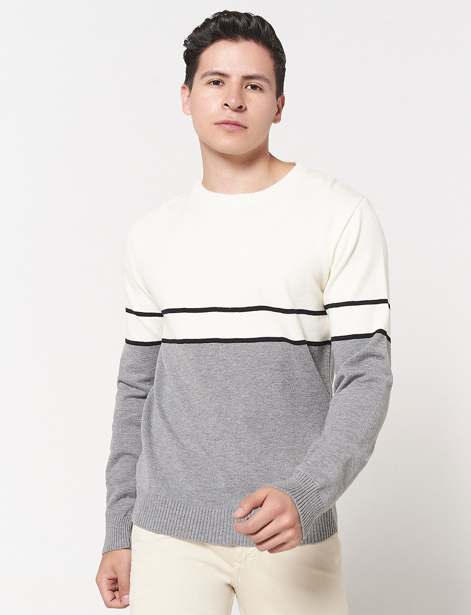 Sweater Bloque Gris medio