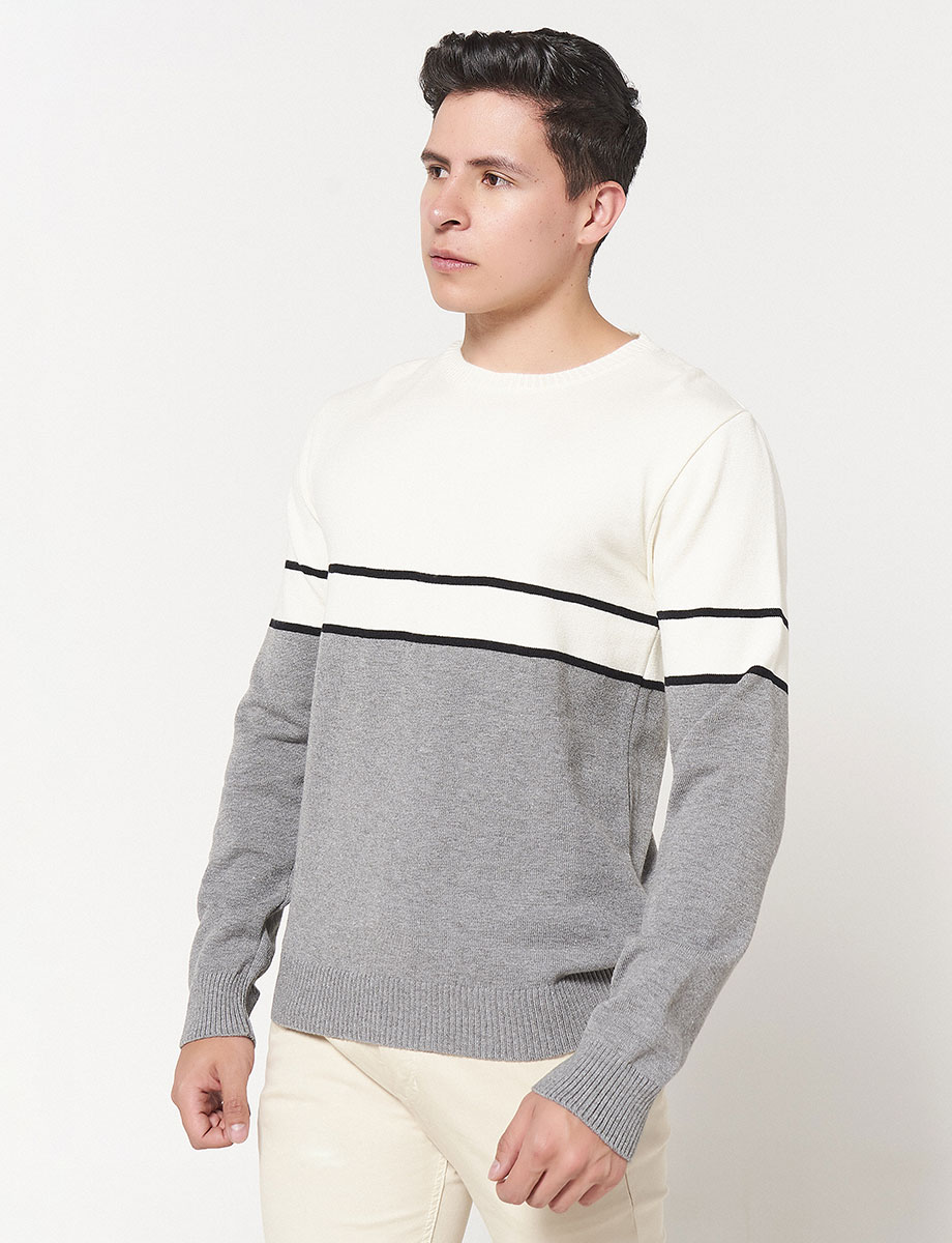 Sweater Bloque Gris medio