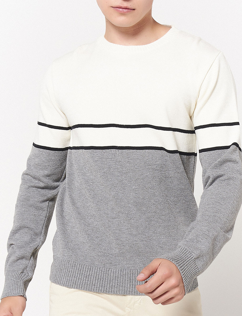 Sweater Bloque Gris medio
