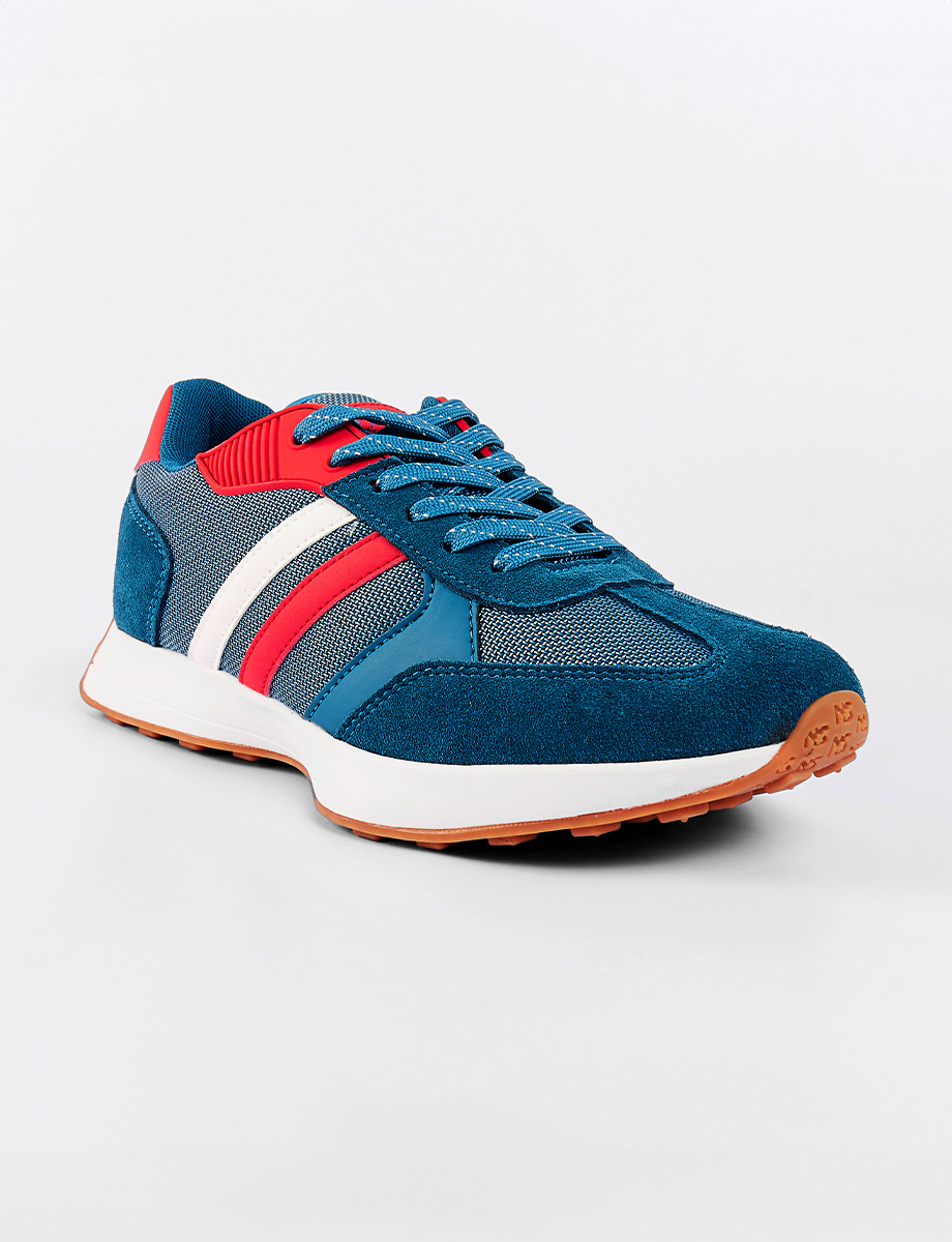 Sneaker con Cordones Azul