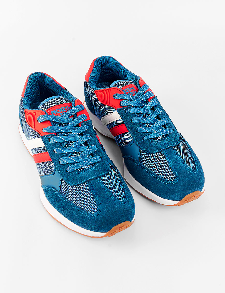 Sneaker con Cordones Azul