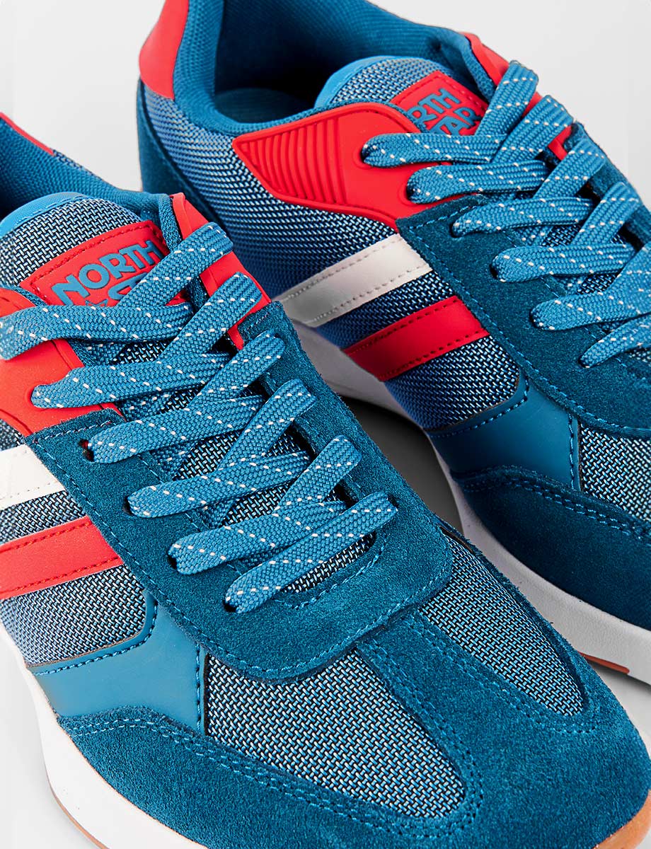 Sneaker con Cordones Azul