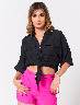 Blusa Negra con Bolsillos Frontales
