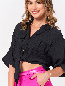 Blusa Negra con Bolsillos Frontales