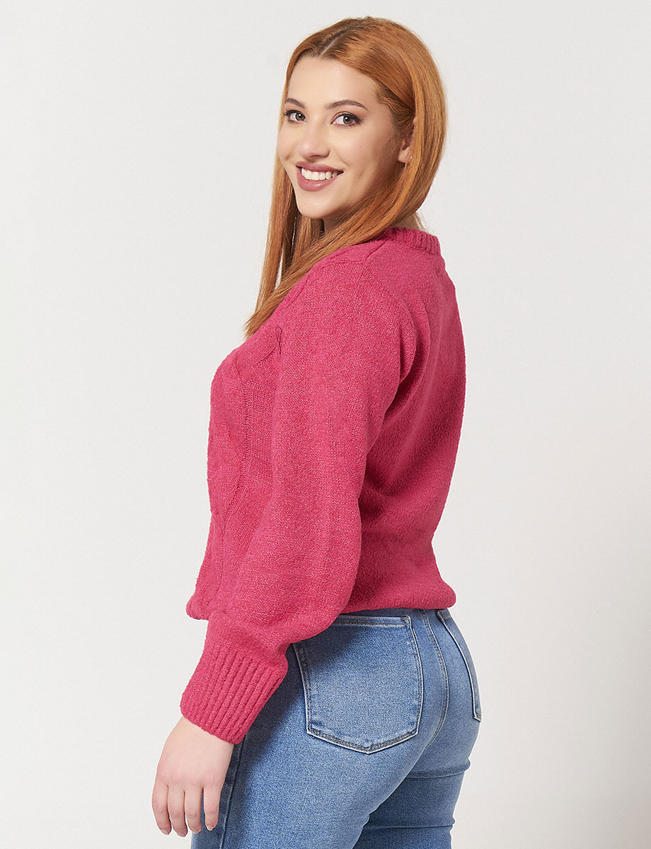 Sweater Trenzado Fucsia