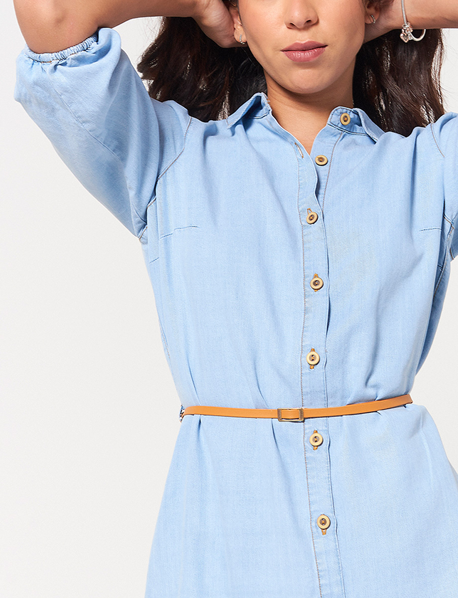 Vestido Tencel Azul
