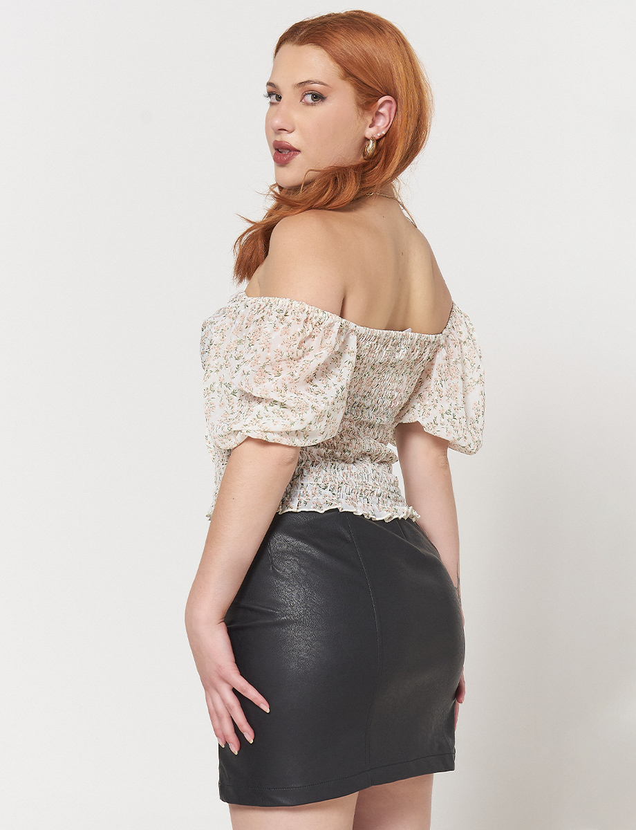 Falda Cuerina Negra
