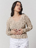 Sweater Cuello V Beige