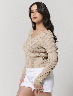 Sweater Cuello V Beige