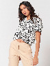 Blusa Animal Prints Blanco/Negro