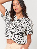 Blusa Animal Prints Blanco/Negro