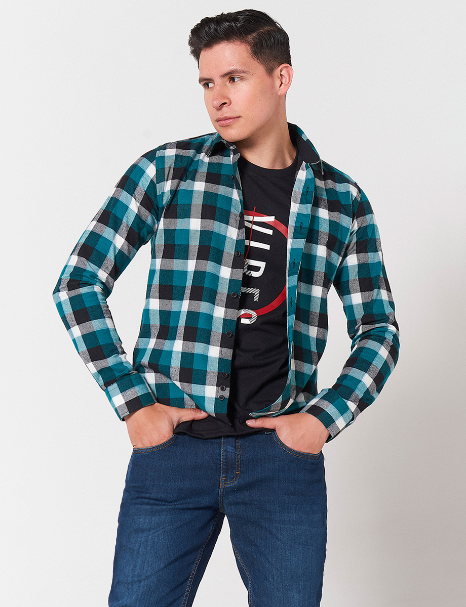 Camisa a Cuadros Verde/Negro