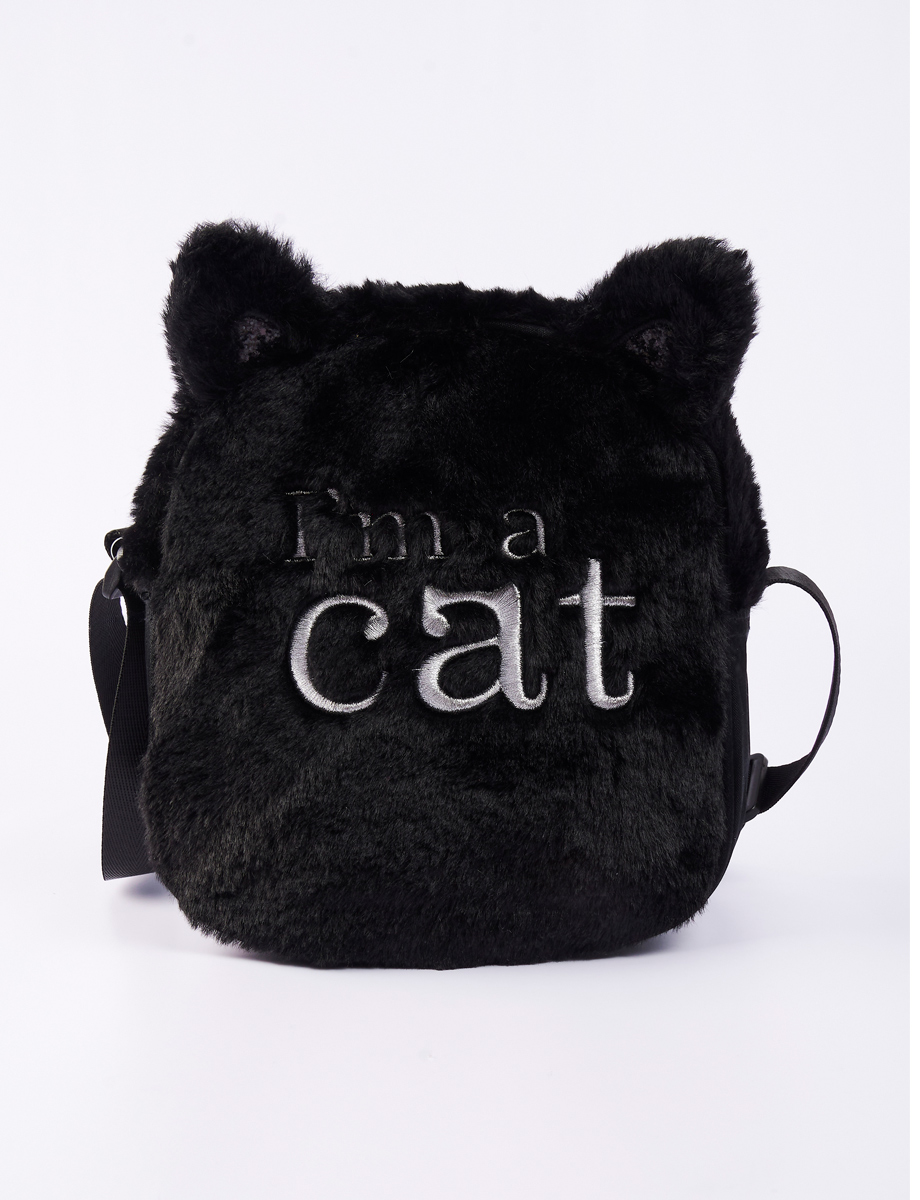 Cartera Peluche I'am a Cat Negra