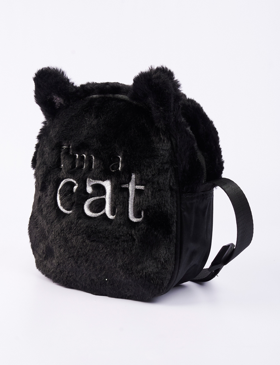 Cartera Peluche I'am a Cat Negra
