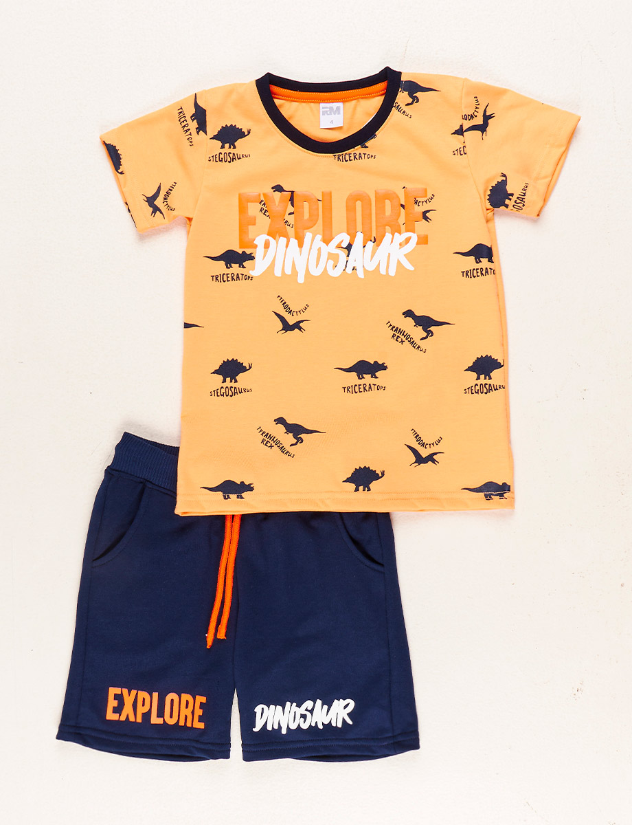 Conjunto Camiseta + Bermuda Explore Dinosaur