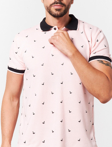 Camiseta Polo Rosa Prints