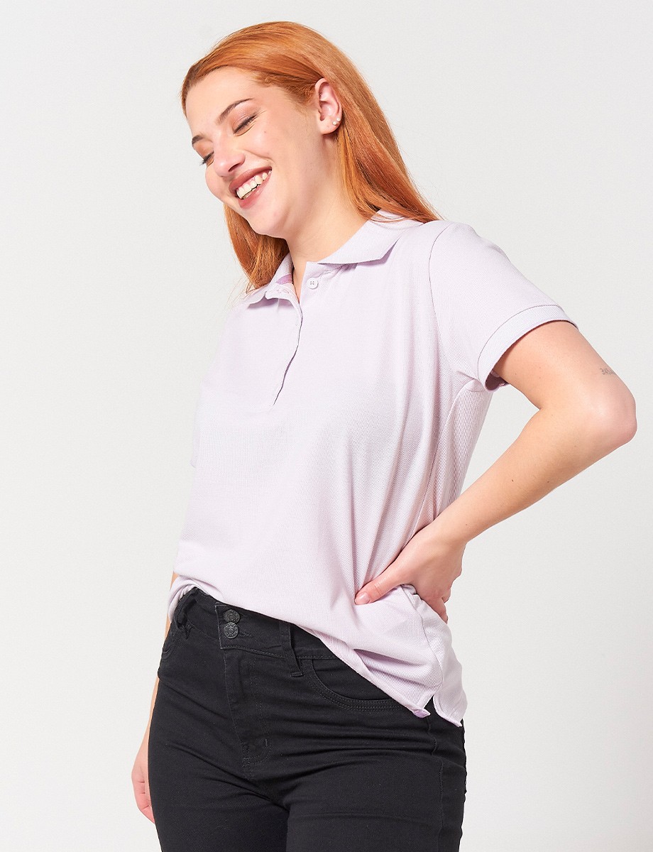Camiseta Polo Lila