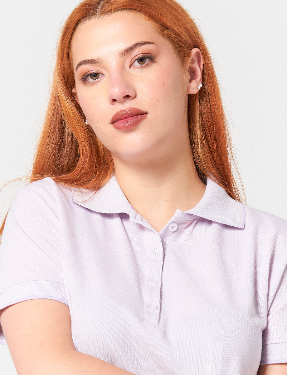 Camiseta Polo Lila