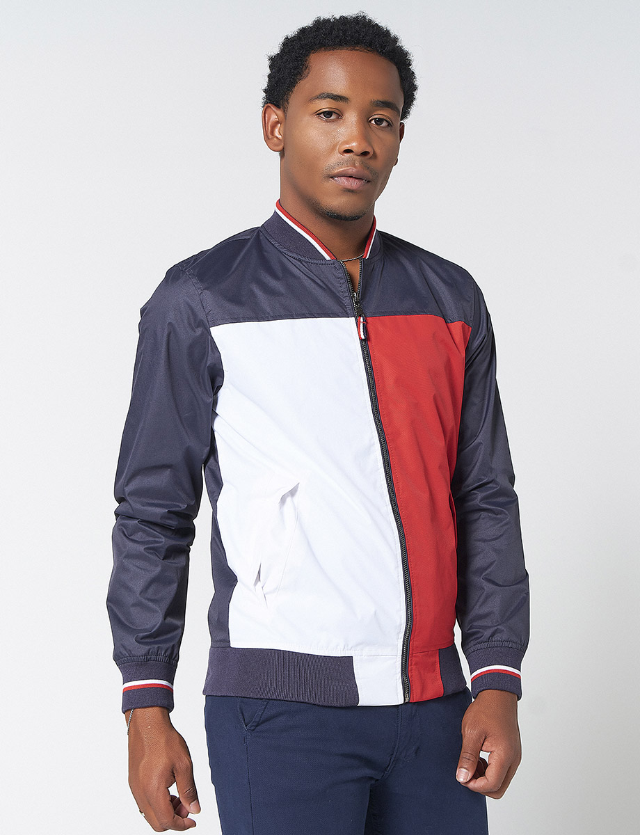 Chaqueta Bloques de Color con Cremallera