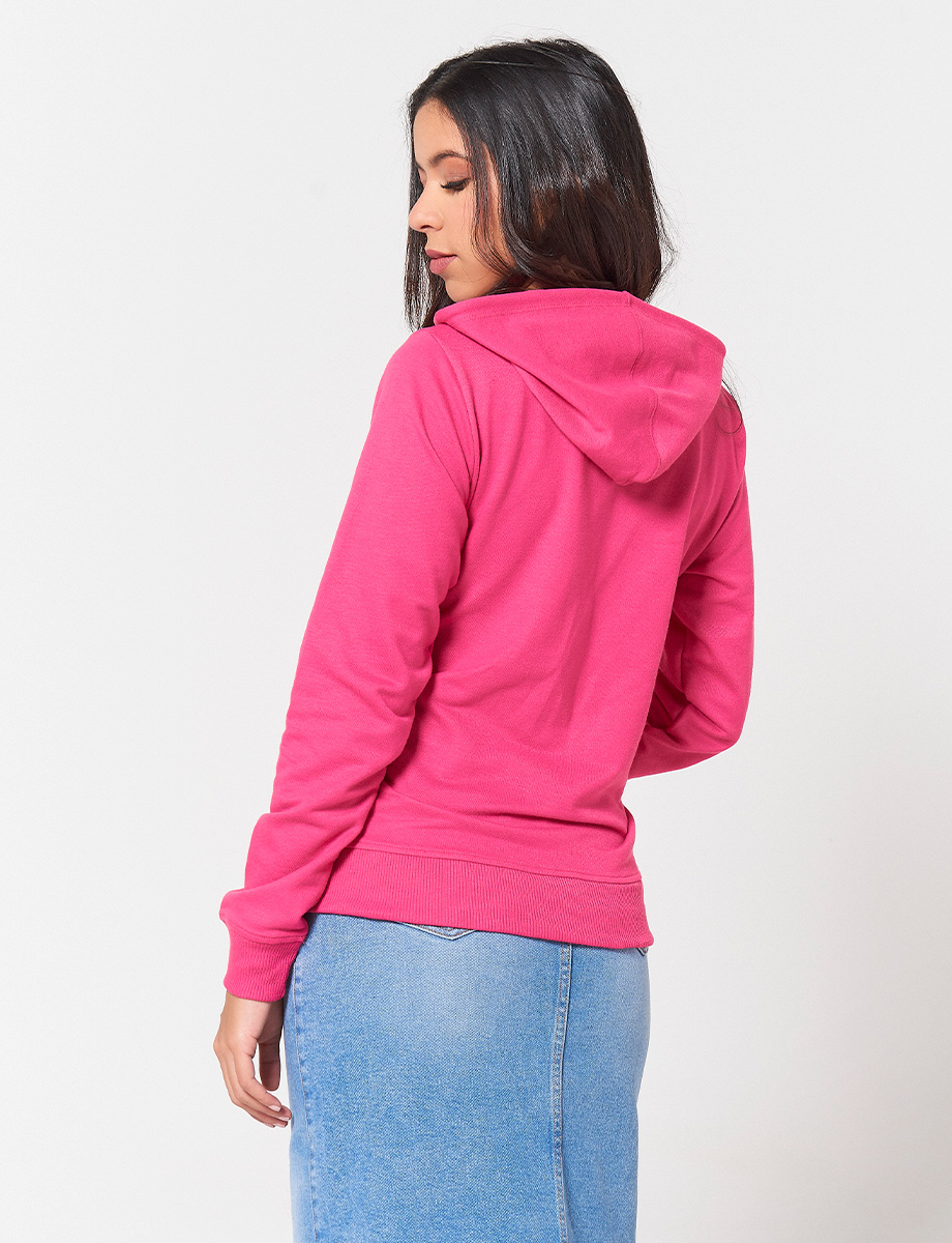 Chompa Básica con Capucha Fucsia