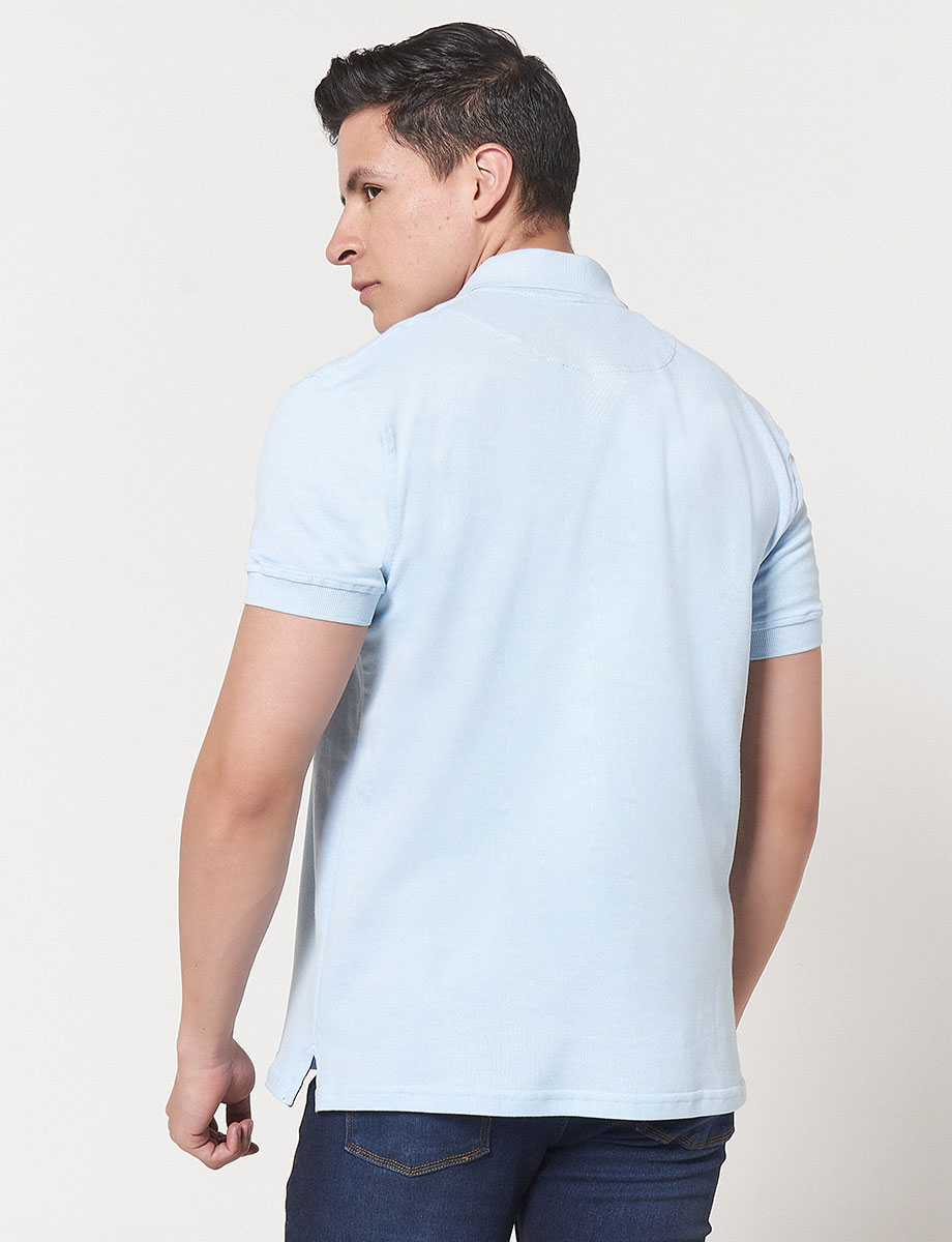 Camiseta Polo Celeste