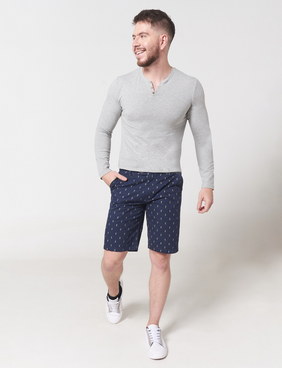Bermuda Azul Marino con Prints