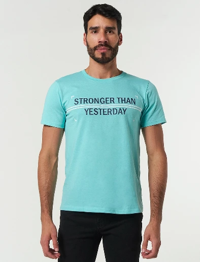 Camiseta Stronger Turquesa