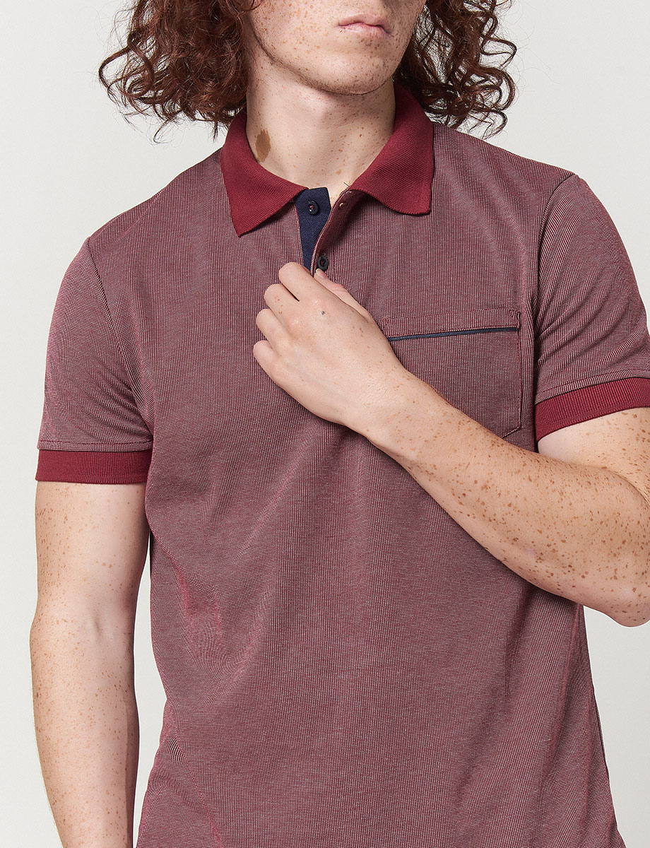 Camiseta Polo Bolsillo Vino
