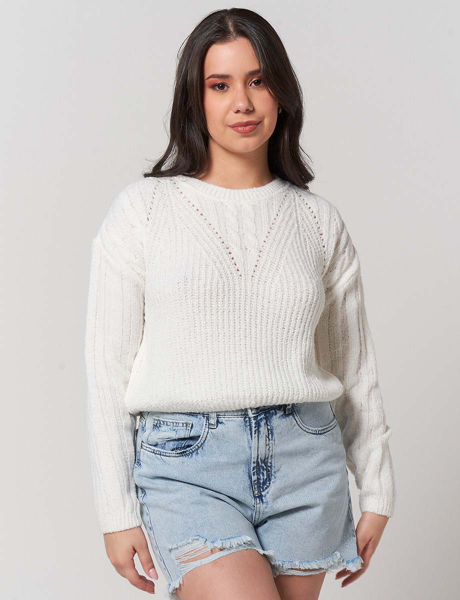 Sweater Jaspeado Crudo