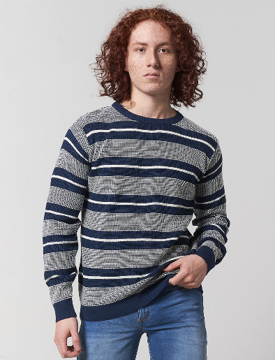 Sweater Rayas Azul Marino