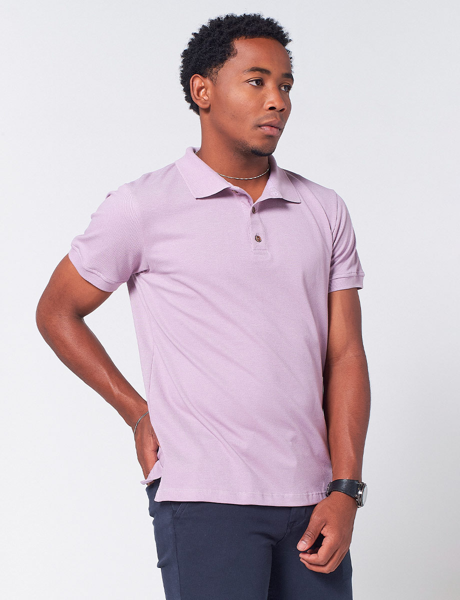 Camiseta Polo Unicolor Lila