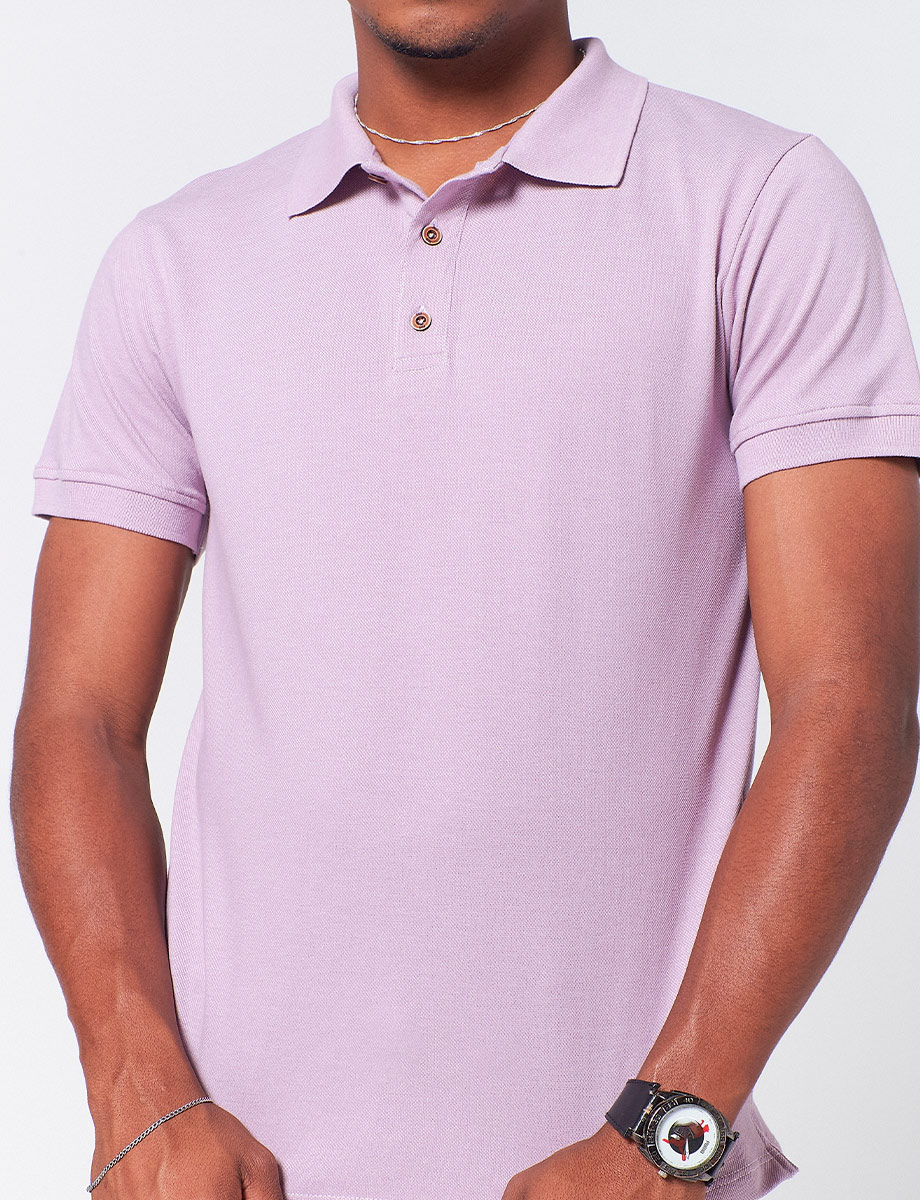 Camiseta Polo Unicolor Lila