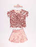 Conjunto Blusa + Falda Lentejuelas Rosado