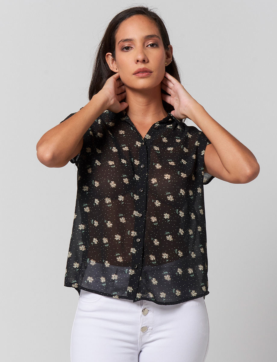 Top Floreada con Transparencias