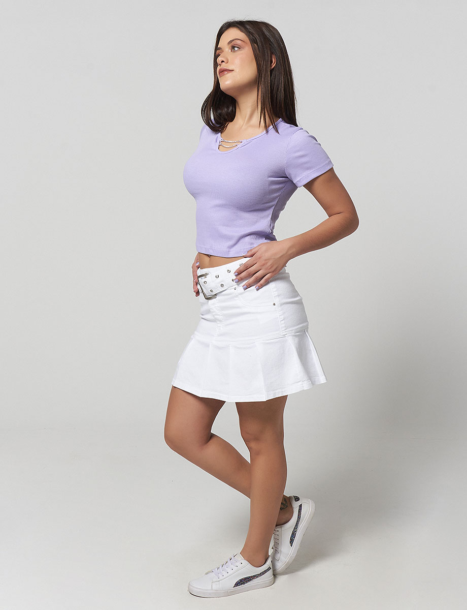 Falda Tablones Blanco