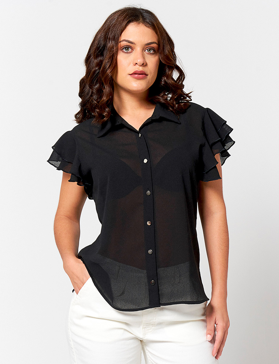 Top con Transparencias Negro